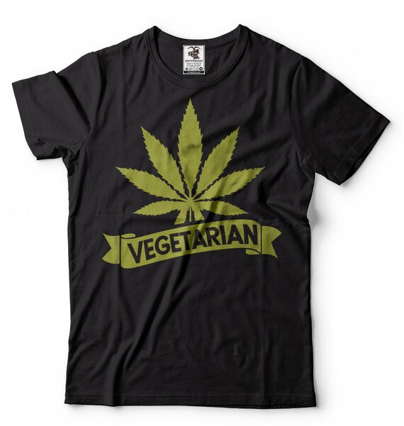 Marijuana T-Shirt Vegetarian Weed Funny Cannabis Pot Smoker | Etsy