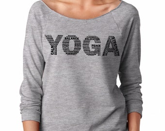 YOGA French Terry Raw Edge Shirt Sweatshirt T-shirt Stylish Shirt