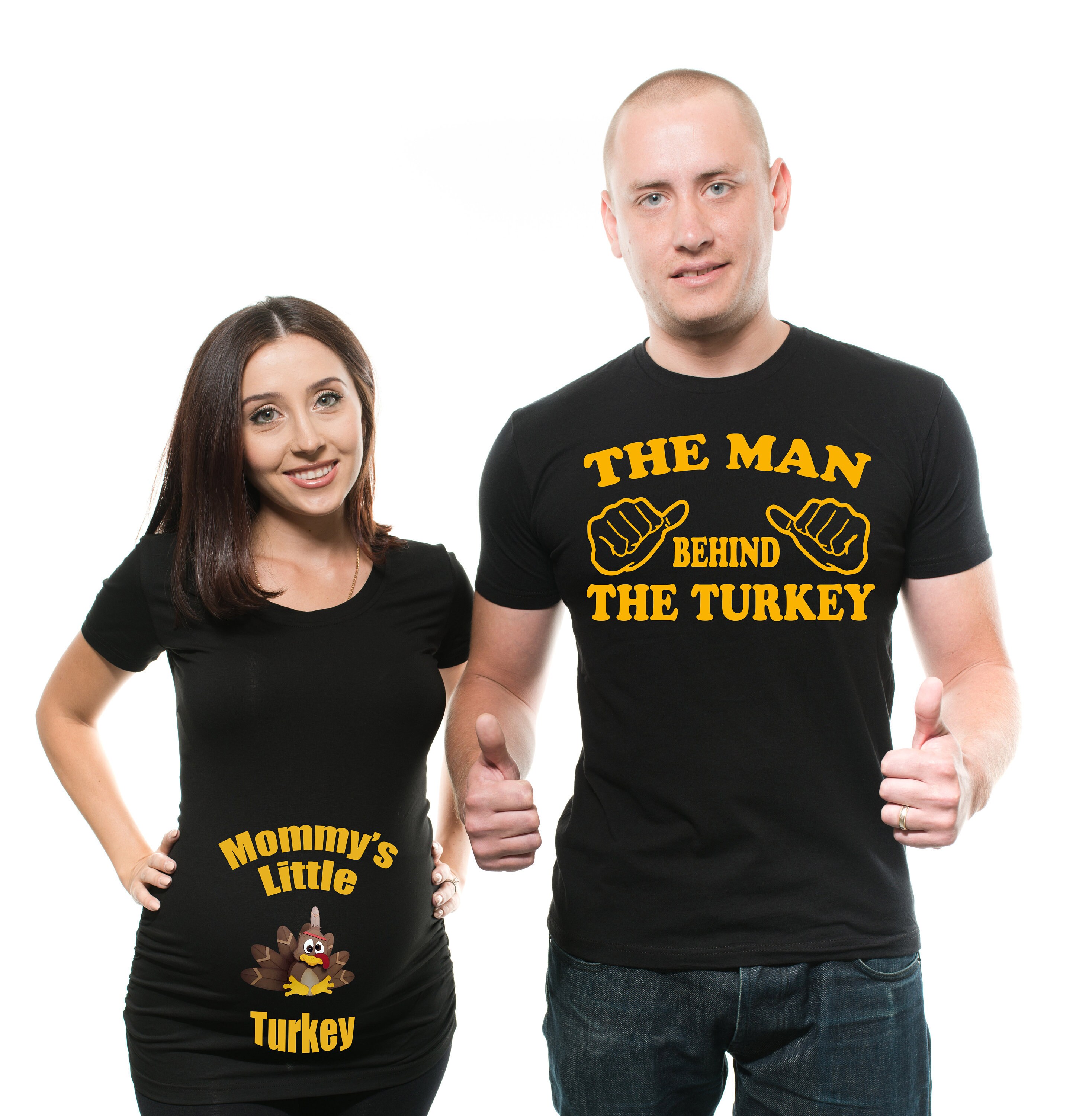 Couple Matching T-Shirts Thanksgiving Day TWINS Funny Pregnancy Top Maternity T-Shirts