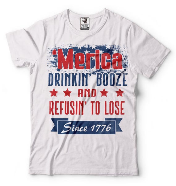 USA Booze 4th July Tee Shirt - Etsy