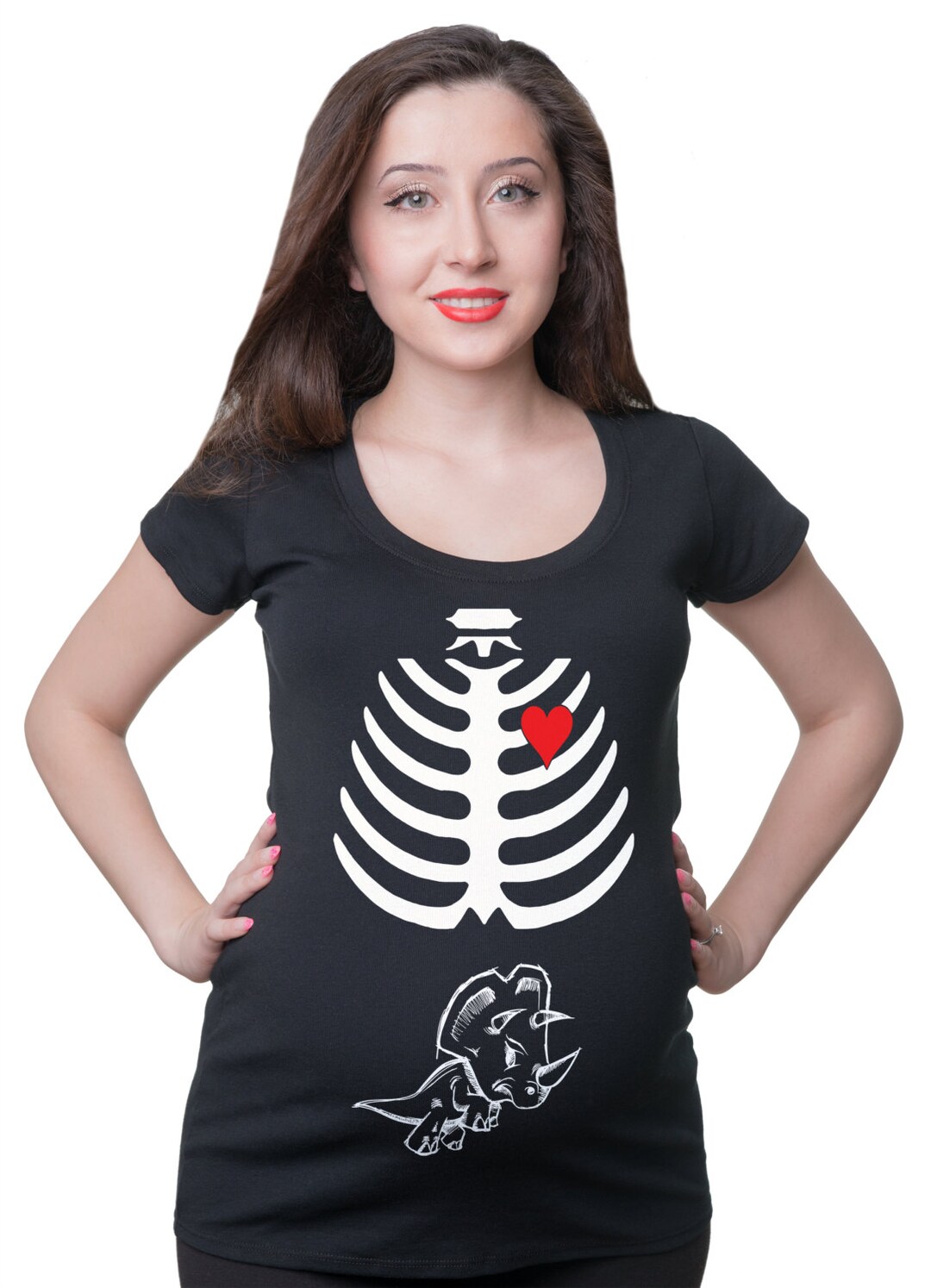 Maternity Xray Tshirt Pregnancy Tee Shirt Skeleton Dinosaur Etsy