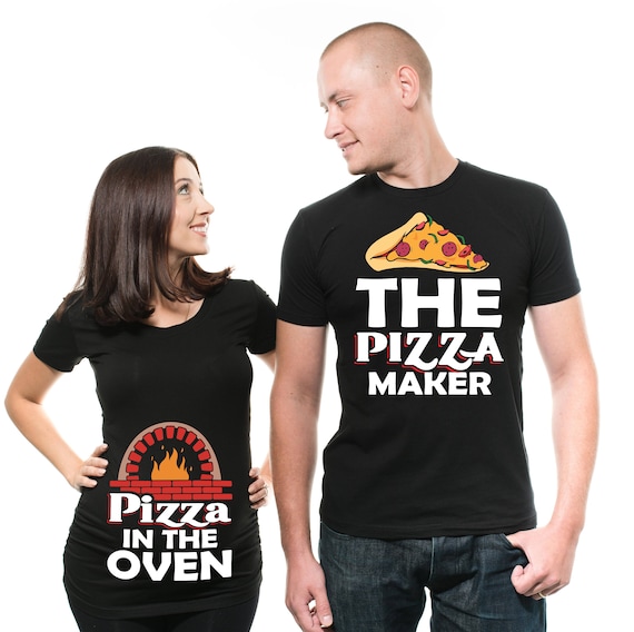 Couple Pregnancy Announcement T-shirts Dad Maternity Pizza Maker