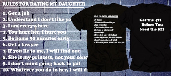 10 rules of dating my daughter t shirt