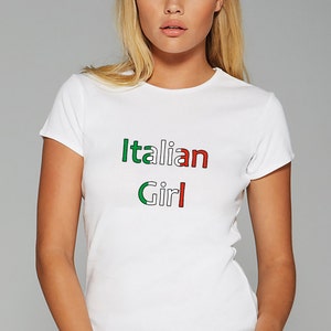 Italian Girl Tshirt Italian Flag T Shirt Ladies Top Women Tees