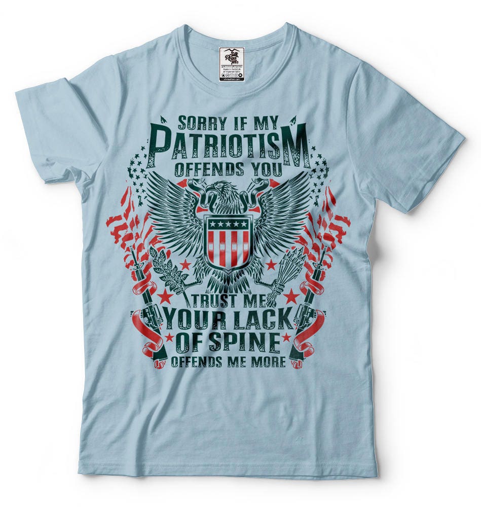 American Patriot T-shirt US Flag Patriotic 4th July Graphic Tee Shirt -   Canada