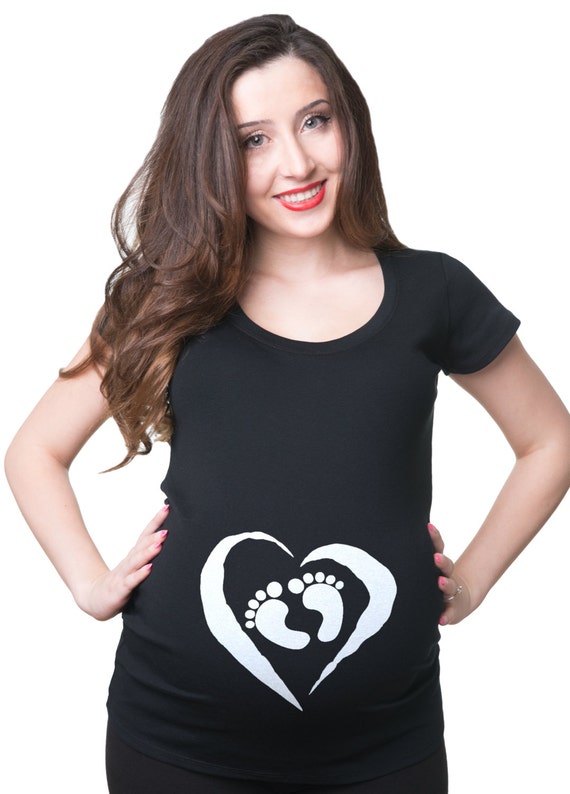 La Grossesse T Shirt Bebe Coeur Pied Impressions T Shirt De Etsy