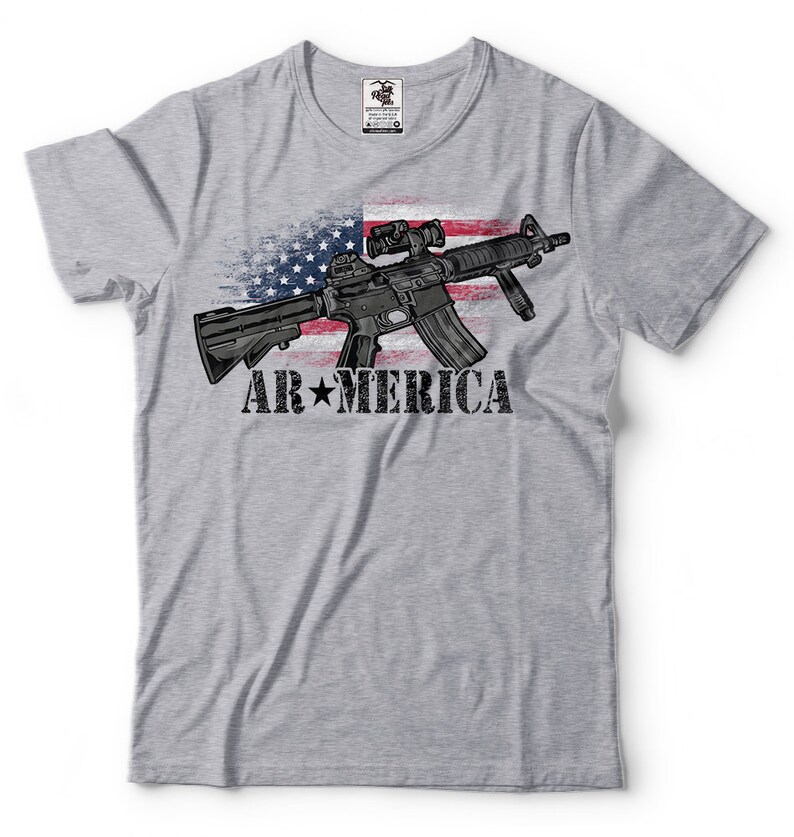 Ar Merica Tshirt Funny AR 15 USA Flag Patriotic Gun Owner Etsy