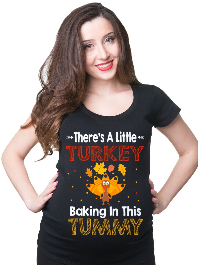 Thanksgiving Day Pregnancy T-Shirt Maternity Top Birth Announcement Tee Shirt image 1