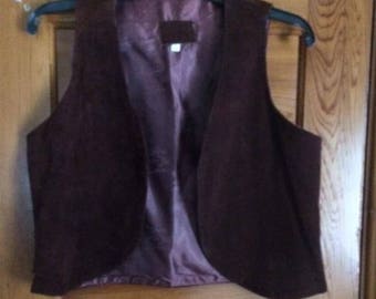 Vintage Burgundy Suede Vest 70's