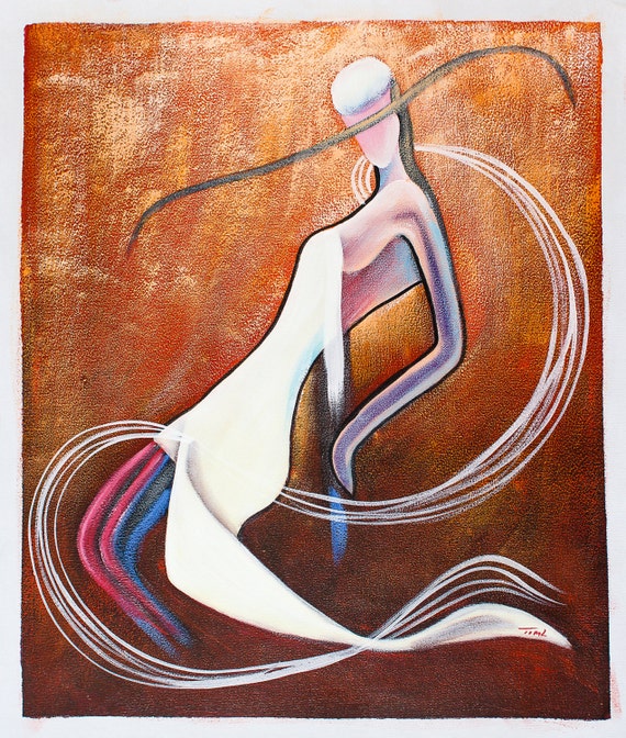20X24 inch Modern Art Oil Painting Mysterious Lady