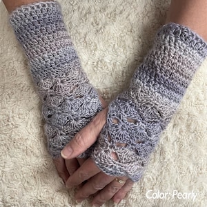 Gants sirène/Gants sans doigts/Gants coquillage/Gants sirène/Gants au crochet/Manchettes