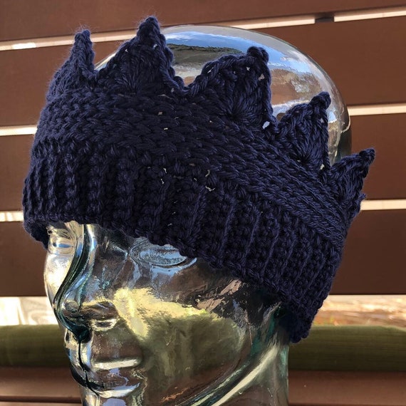 Costume Handmade Crochet- Ski Headband Crochet Crown Ear Warmer With Heart Applique- Headband Head Wrap Kids and Adult Sizes