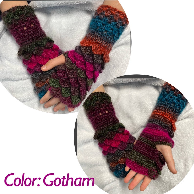 Dragon Scale Gloves, Fingerless Gloves, Dragon Gloves, Crocodile Gloves, Crochet Gloves, Arm Warmers Gotham