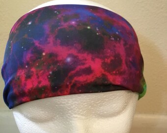 Galaxy Spandex Headband - Galaxies, Planets, Stars, Spandex Headband, Exercise Headband, Stretchy Headband, Elastic Headband, Stretch