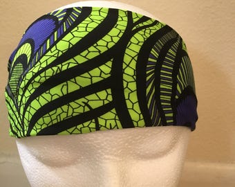 Green Peacock Spandex - Peacock Feathers, Green Headband, Spandex Headband, Bird Headband, Feather Headband, Lime Green, Pattern, Stretchy