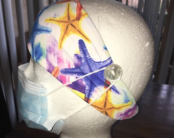 Button Headband - Mask Headband, Nurse Headband, Doctor Headband, Starfish Headband, Strethcy Headband, Athletic Headband