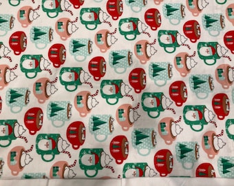 Christmas Holiday Hot Coca Mug Flannel Pillowcase