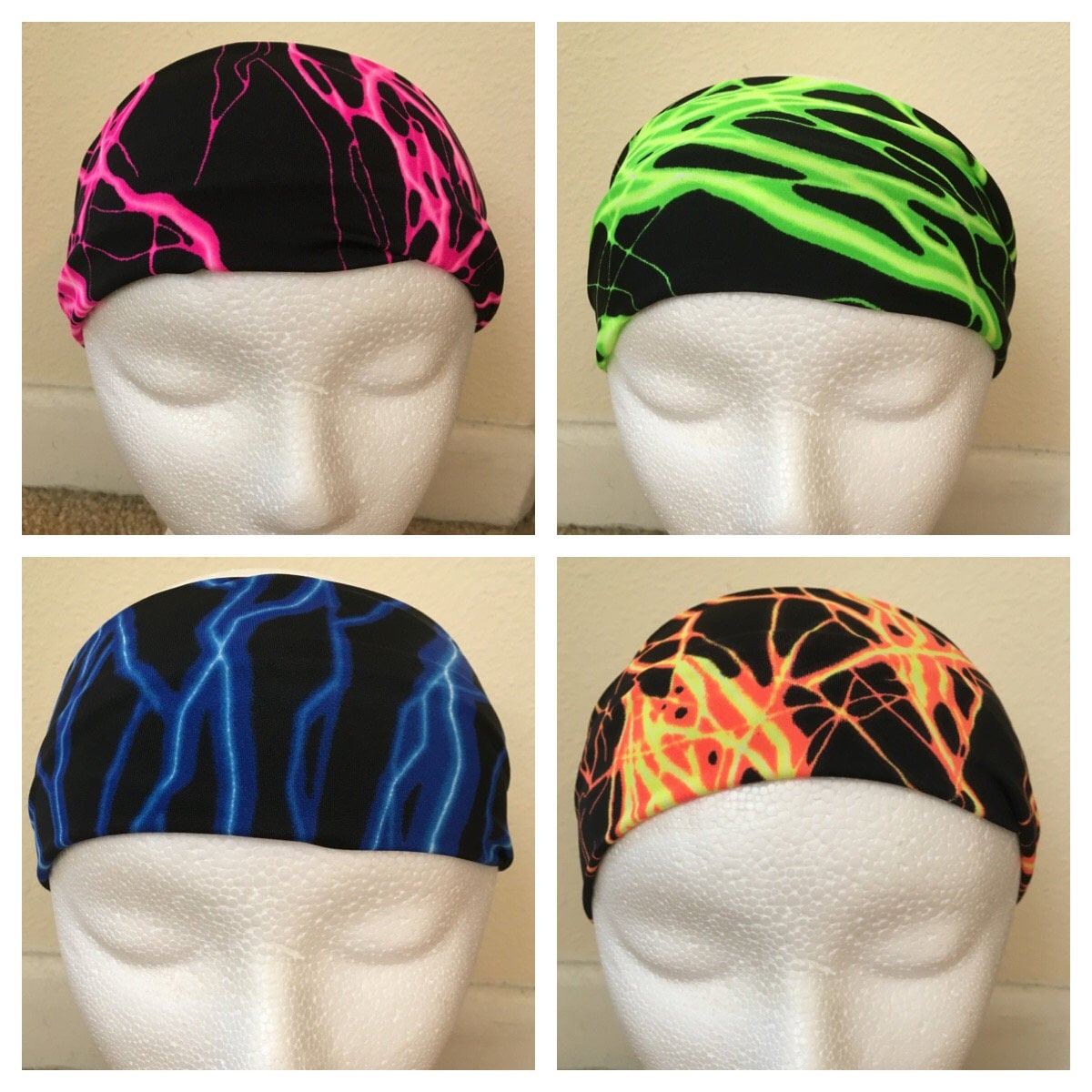 Lightning Bolt Headbands Lightning Headbands Spandex Etsy