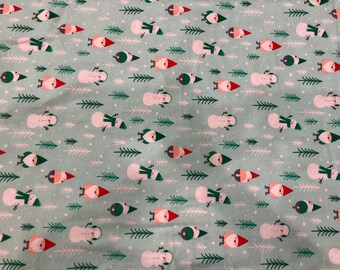 Gnome and Snowman Winter Wonderland Flannel Pillowcase