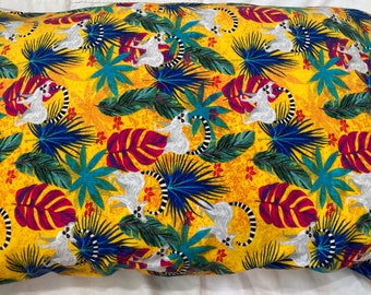 Lemur Monkey Colorful Flannel Pillowcase