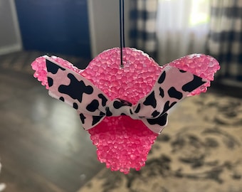 Cow Print Car Freshie: Handmade Aroma Bead Air Freshener