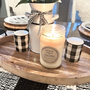 Pure Soy Wax Candles,  Peach Cobbler | Mason Jar Soy Candle | Top Selling Items | gifts