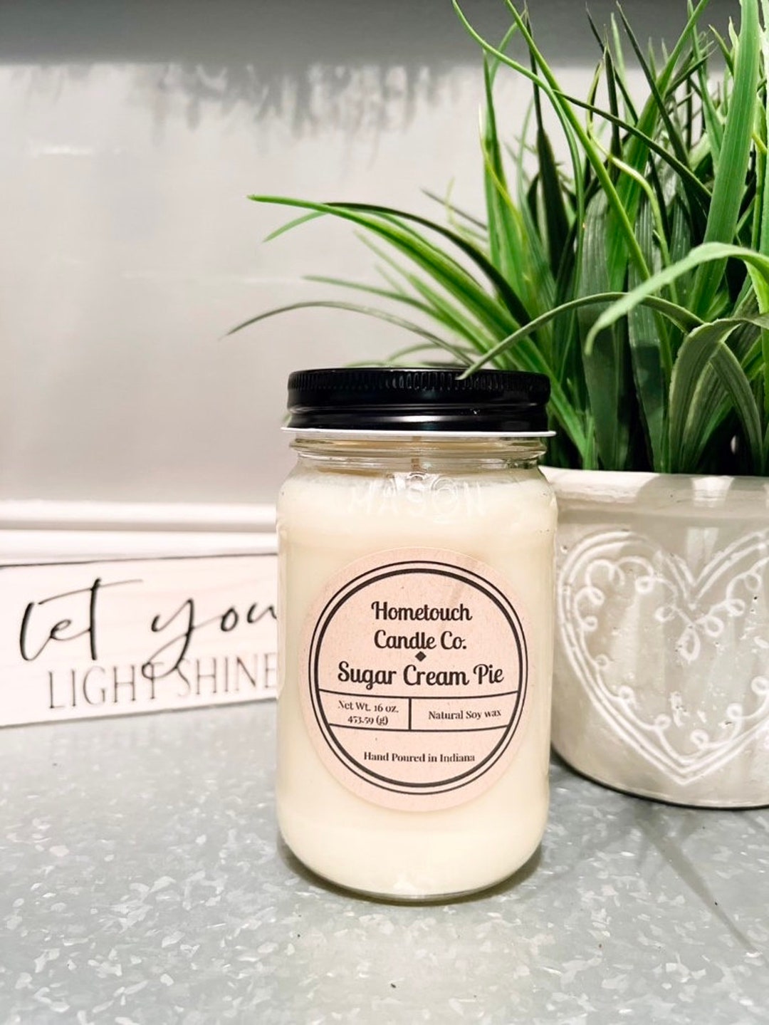 Pure Soy Wax Candles, Sugar Cream Pie Mason Jar Soy Candle, Gifts Etsy