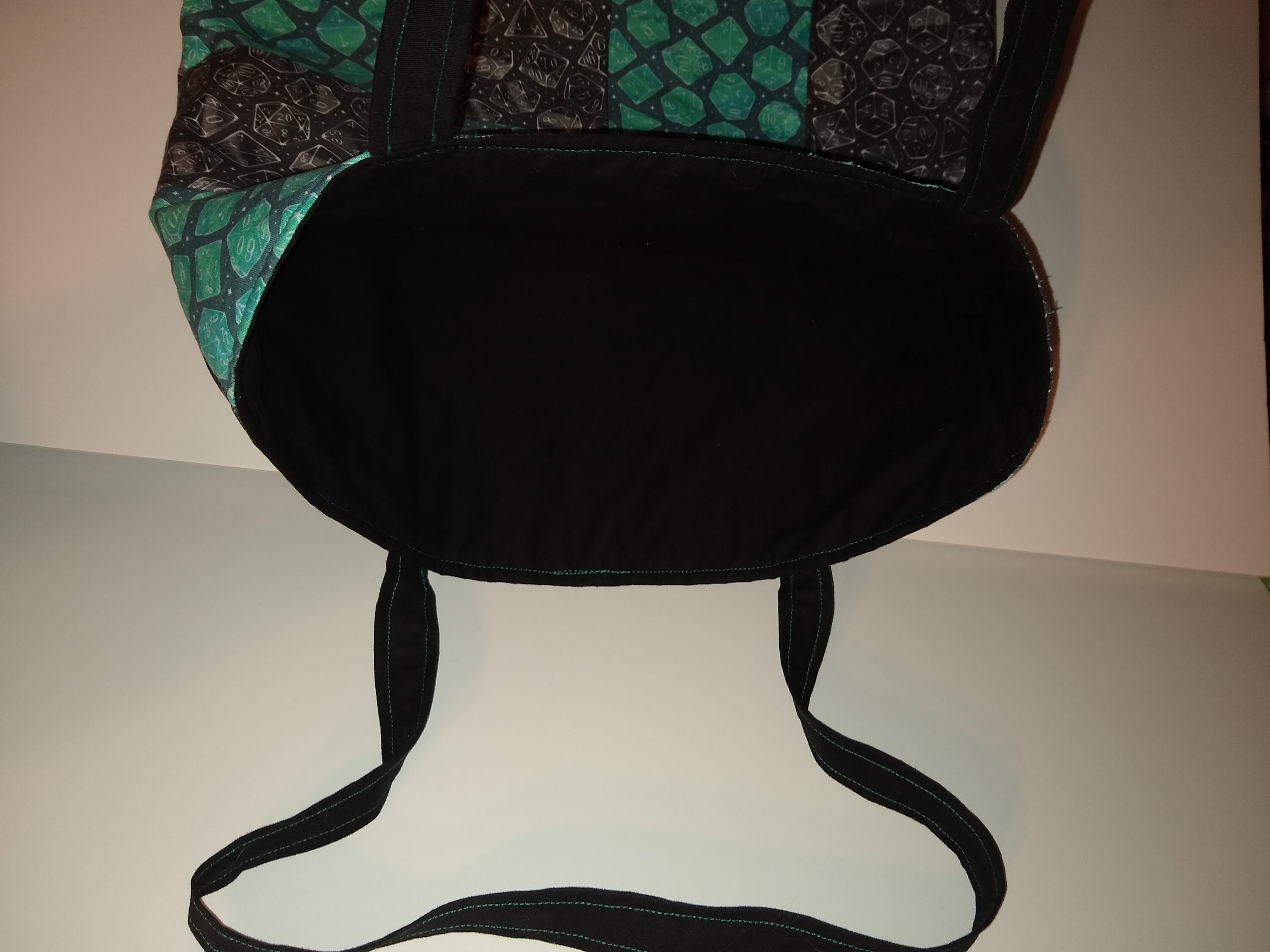 Quilted two toned dice tote bag - Thumbnail 6