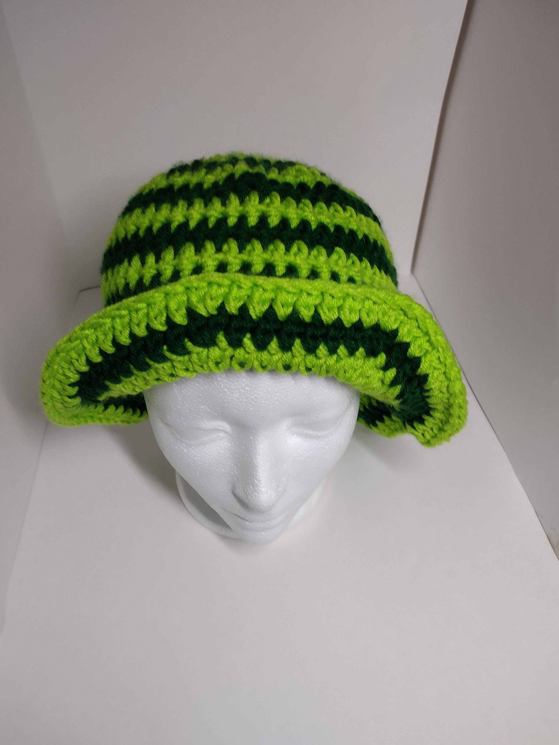 light green and dark green spiral bucket hat ready to ship - Thumbnail 5
