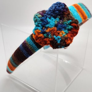 Nevada dusk off center crochet flower headband