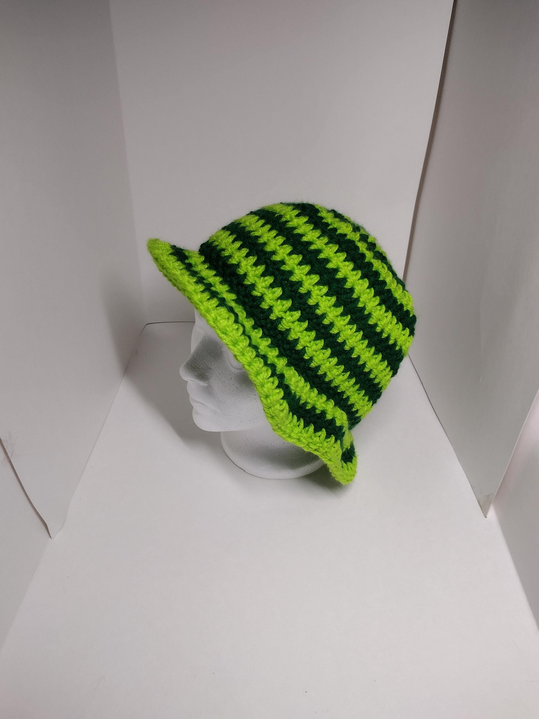 light green and dark green spiral bucket hat ready to ship - Thumbnail 6