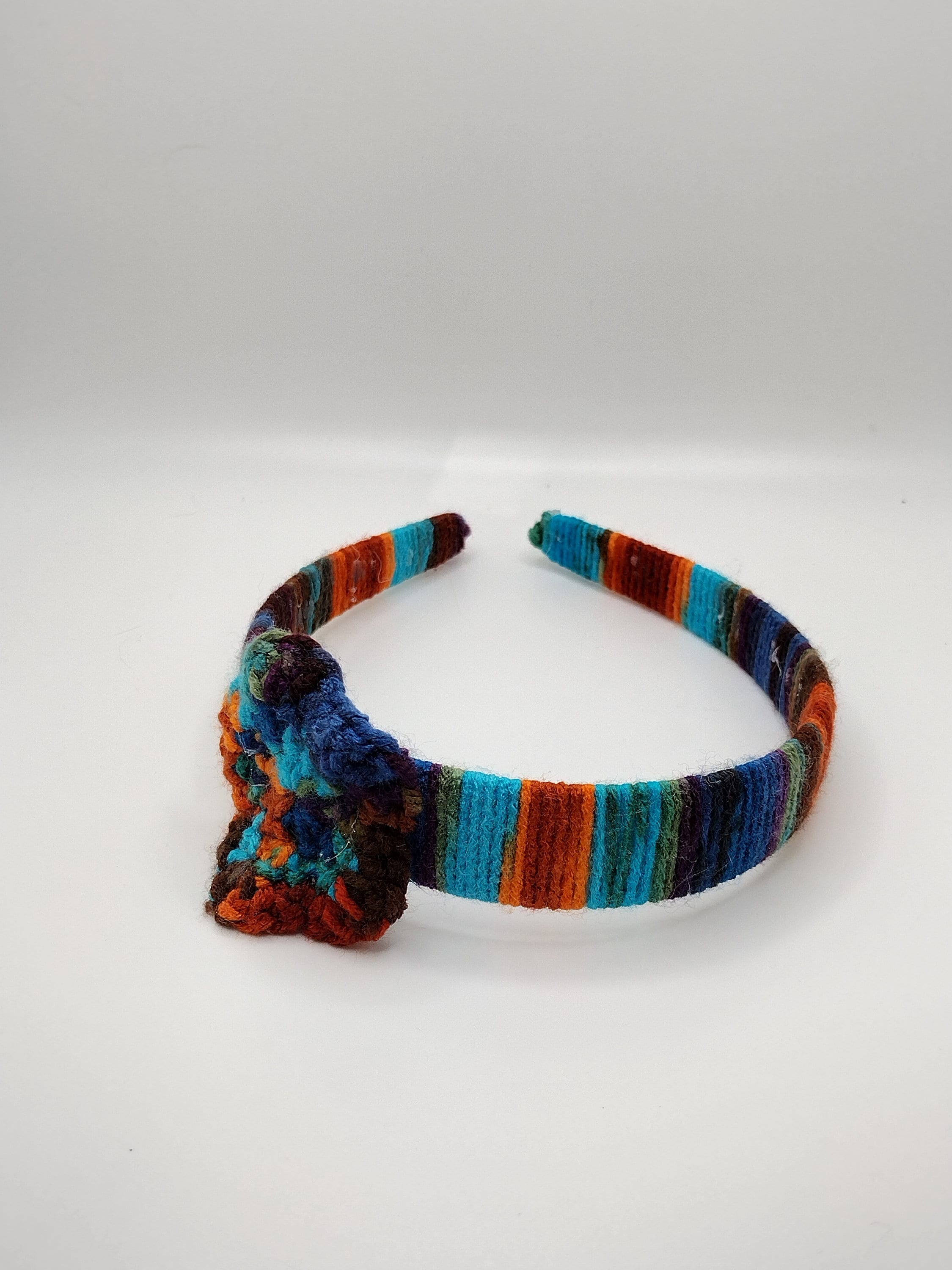 Nevada dusk off center crochet flower headband - Thumbnail 4