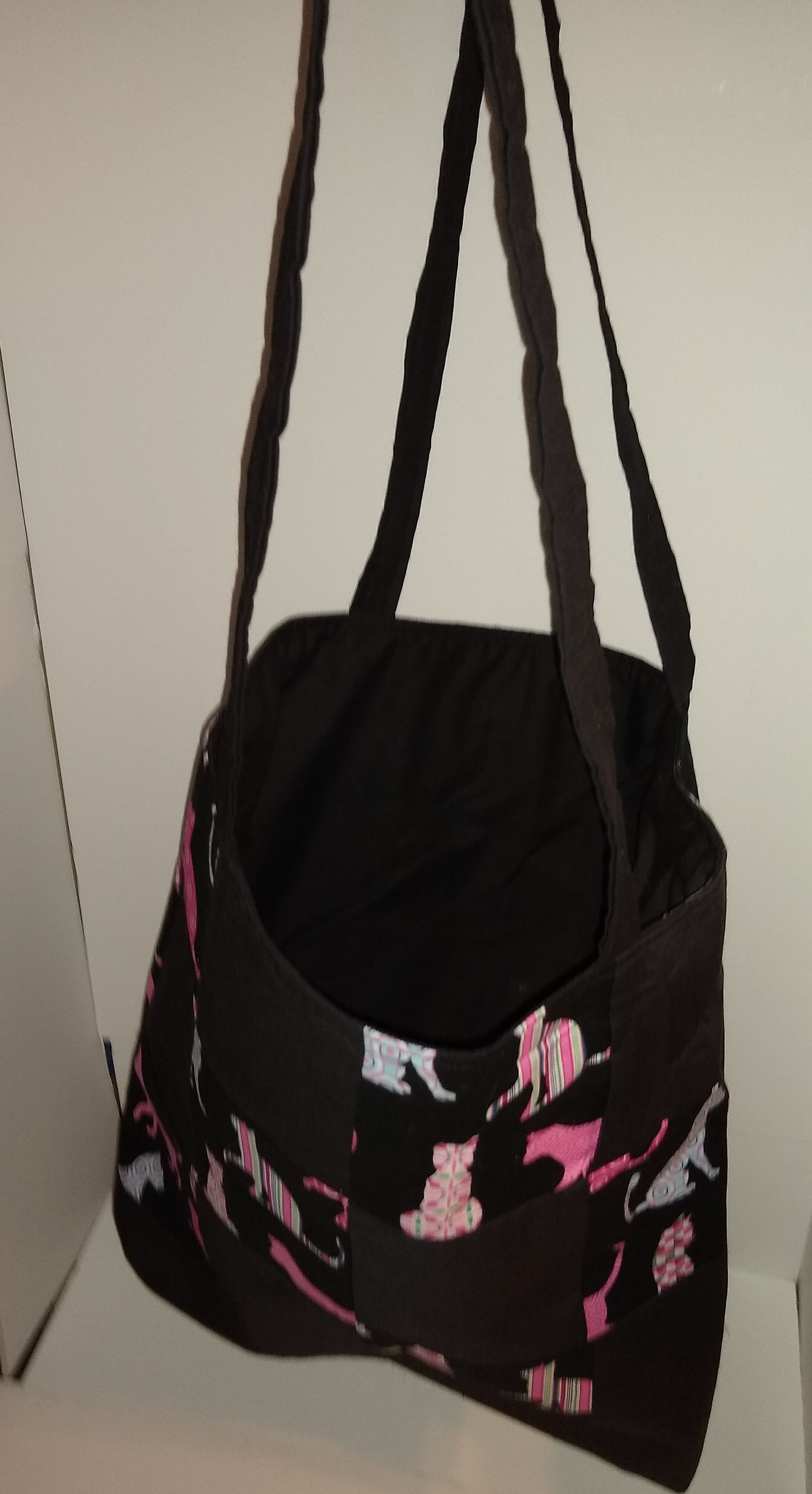 Pink cats quilted tote bag - Thumbnail 3