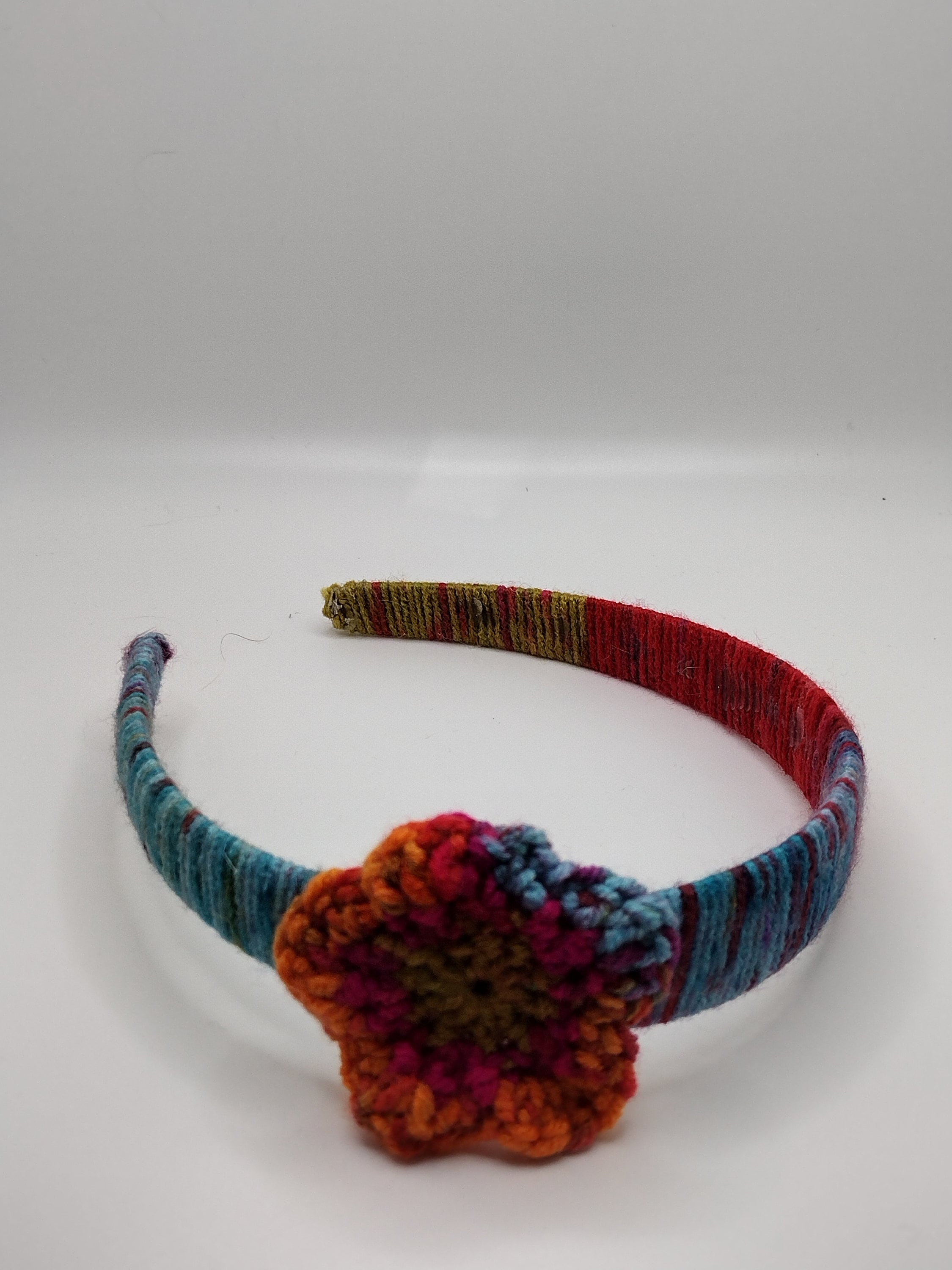 kaleidoscope off center crochet flower headband - Thumbnail 7