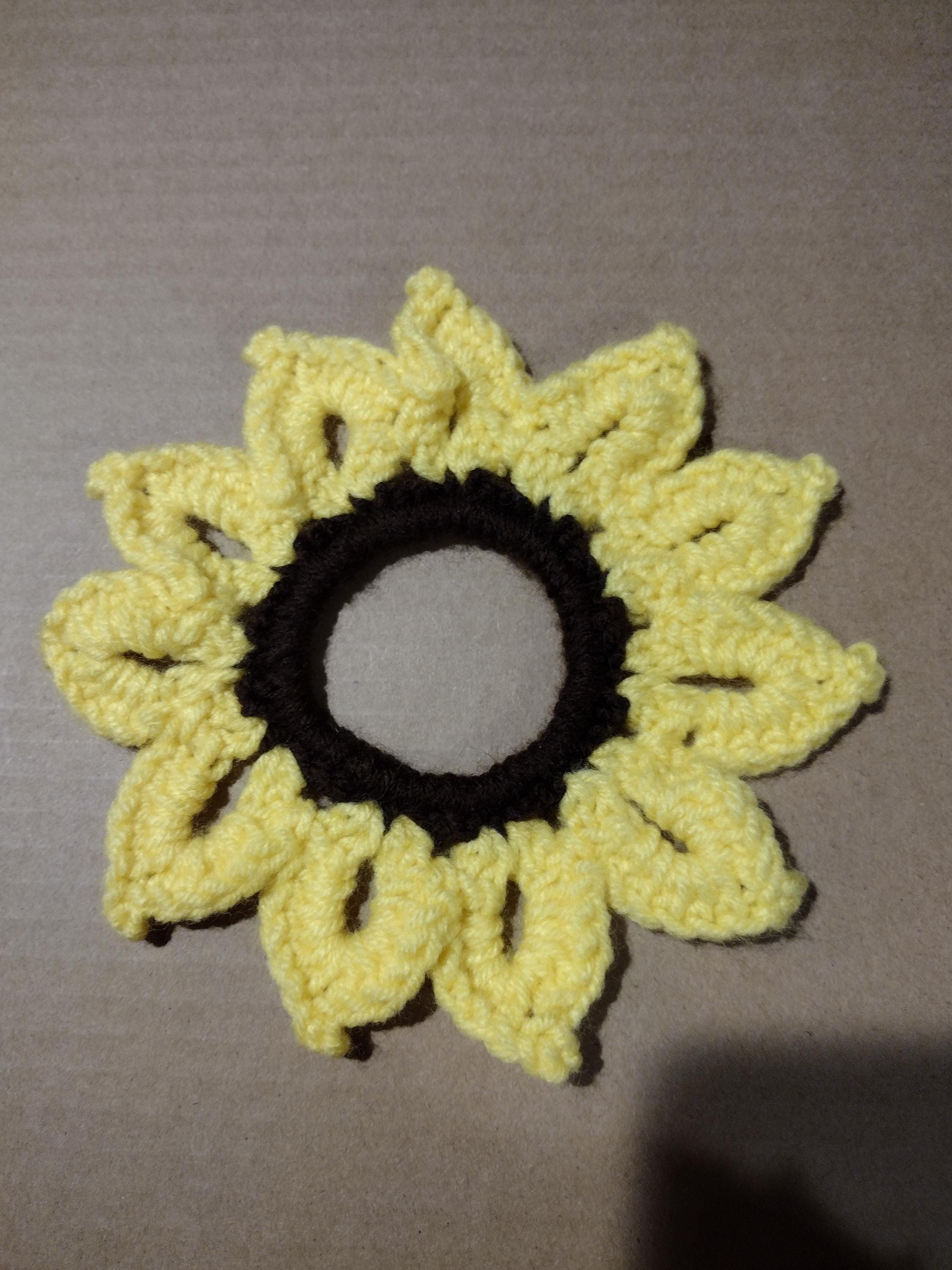sunflower bun scrunchie