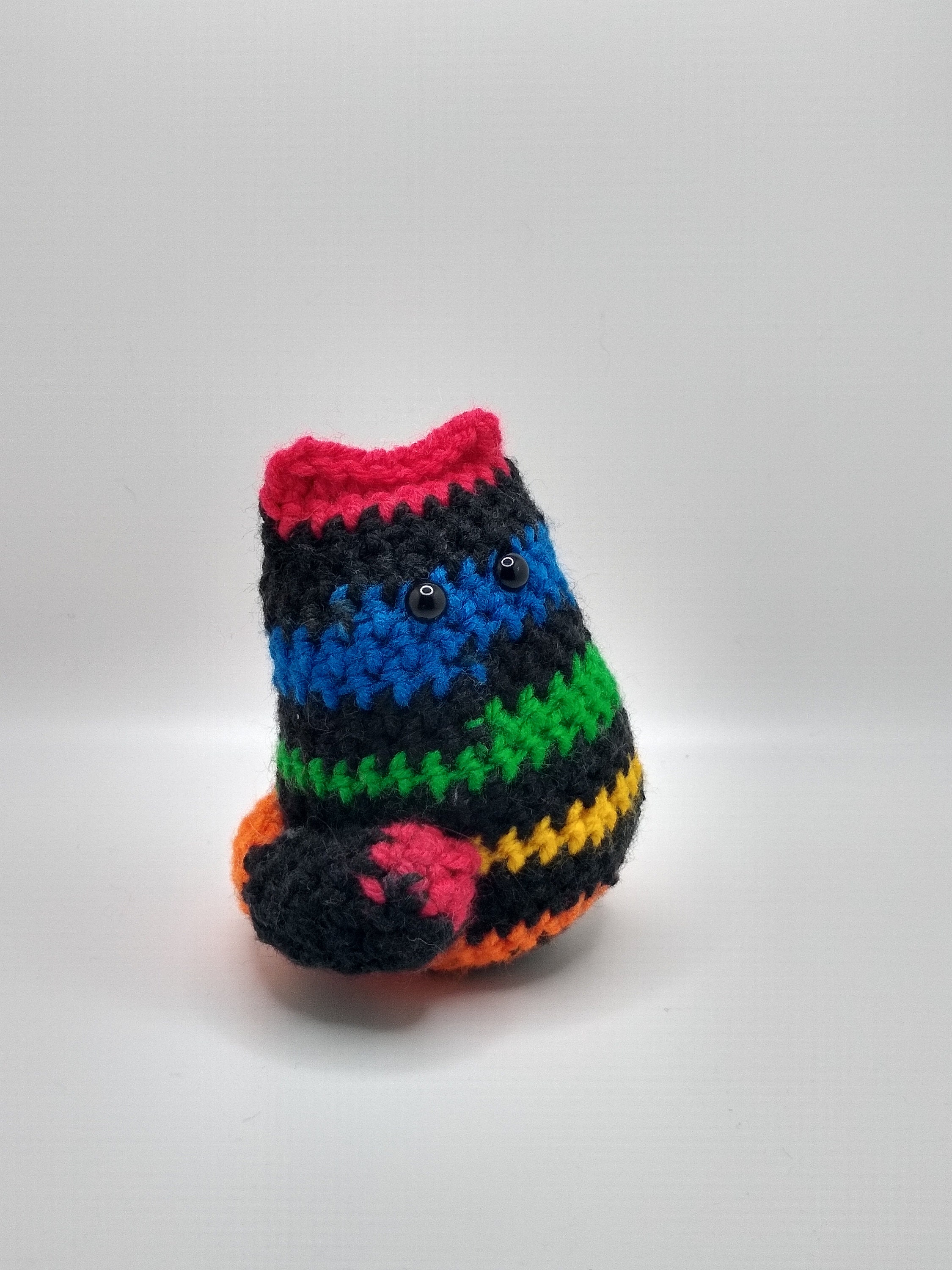 small primary and secondary stripes amigurumi cat plushy - Thumbnail 2