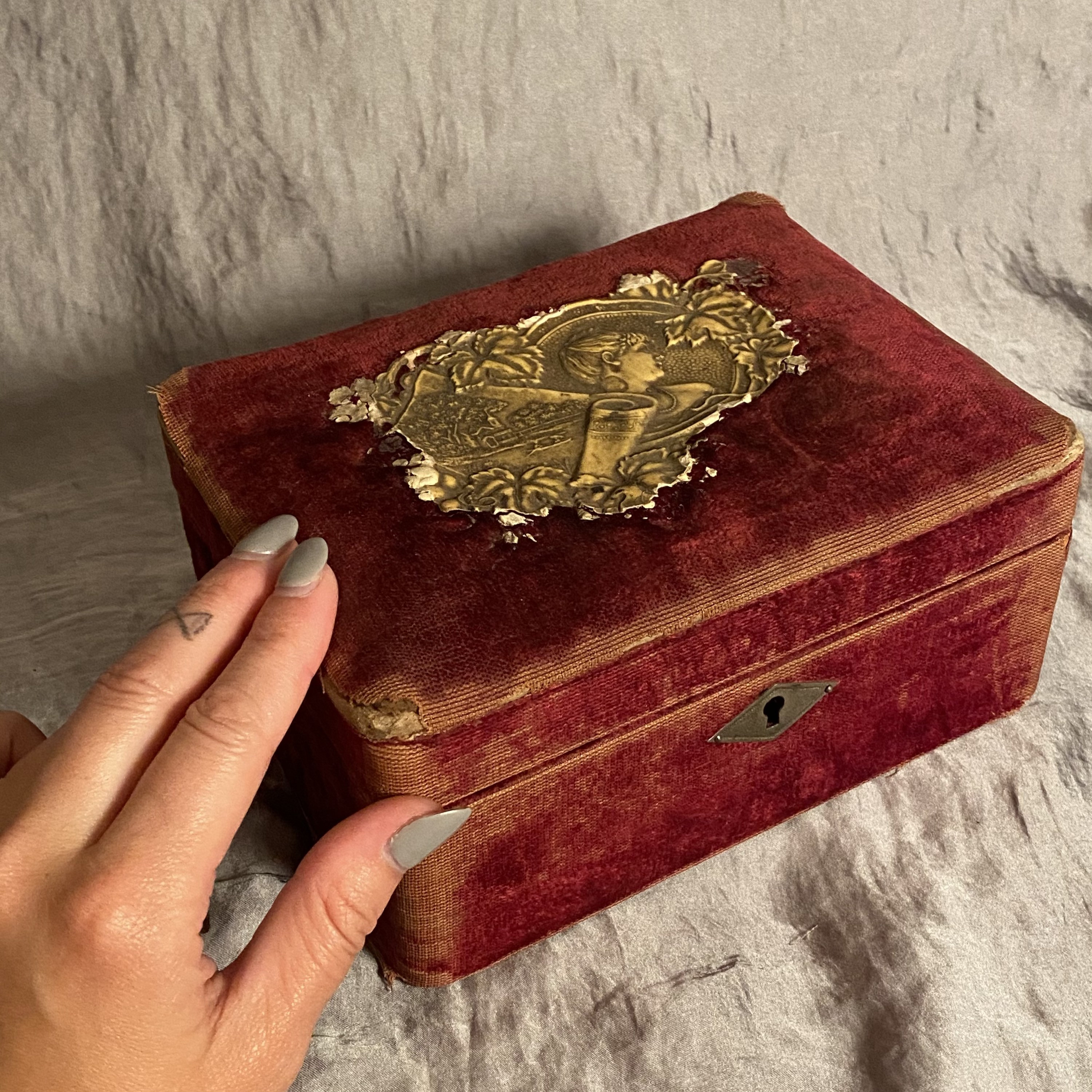 1880s Victorian Jewelry Box Authentic Antique Velvet Jewelry Etsy