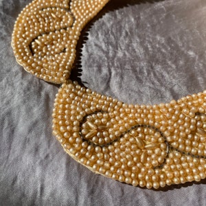 Antique Beaded Pearl Collar Necklace + Dark Academia Style Vintage RBG Collar Necklace