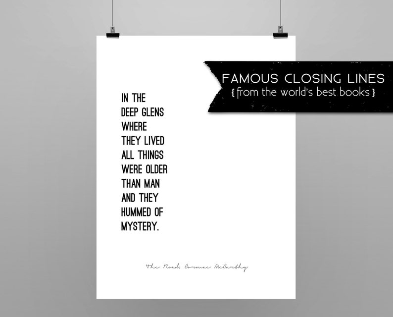 THE ROAD // Cormac McCarthy // quote poster // minimalist // | Etsy