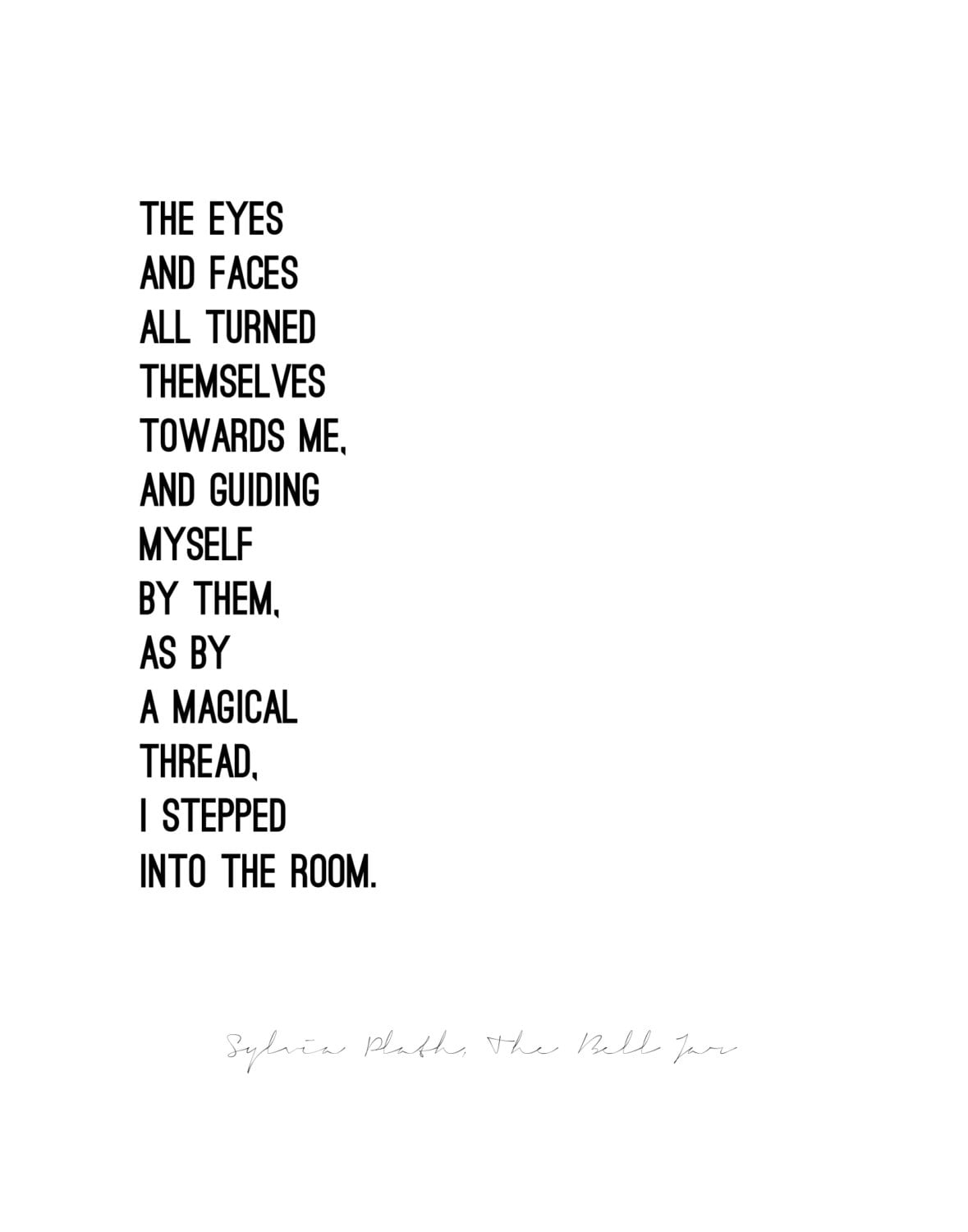 THE BELL JAR // Sylvia Plath // Quote Poster // Select a Size Etsy