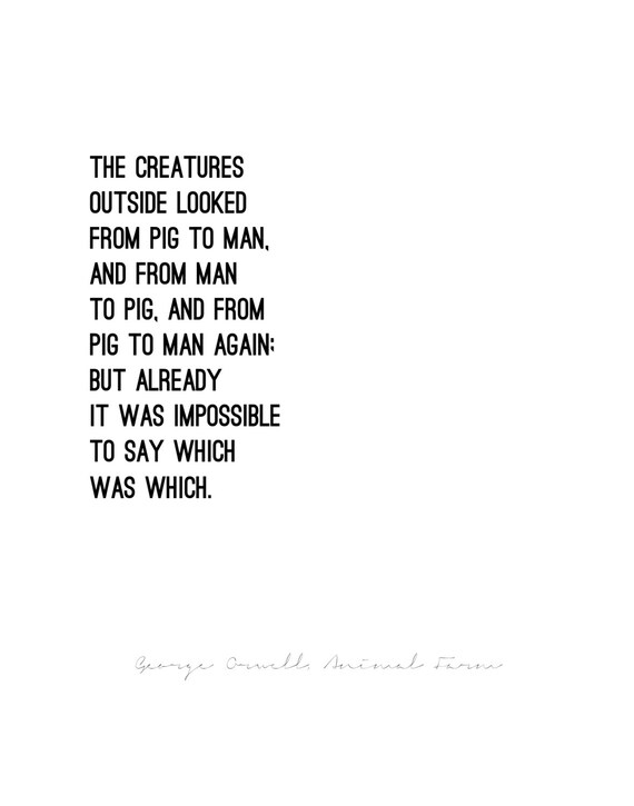 ANIMAL FARM George Orwell // Quote Poster // Select a Size // - Etsy ANIMAL FARM George Orwell // Quote Poster // Select a Size // - Etsy