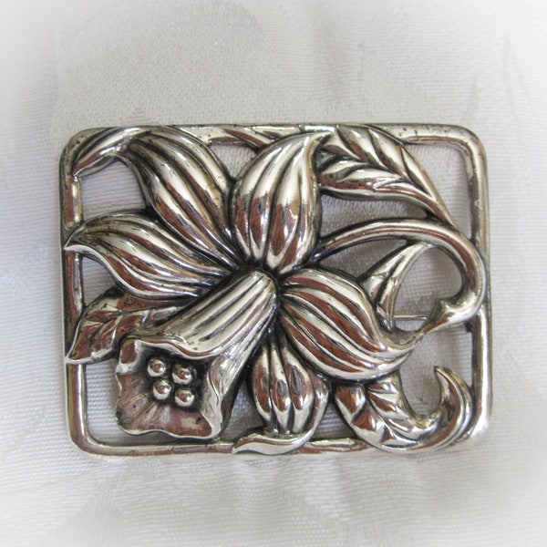 Vintage Jewelry - Sterling Silver  Brooch Pin - Danecraft Sterling - Signed - Daffodil