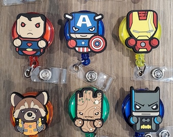 Super Heroes, Badge holder, Nurse ID badge holder, nurse badge reel, Pediatric Badge holder, Teacher Badge Holder
