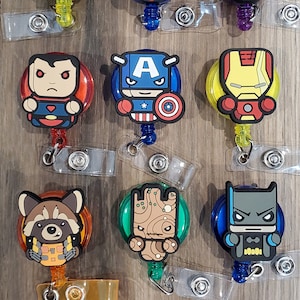 Super Heroes, Badge holder, Nurse ID badge holder, nurse badge reel, Pediatric Badge holder, Teacher Badge Holder