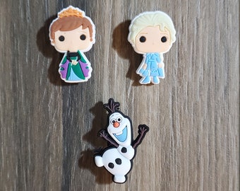 Princess, Elsa, Anna, Olaf, Shoe Charms, Disney Inspired, Embellishment, Party Favor, Girl, Boy