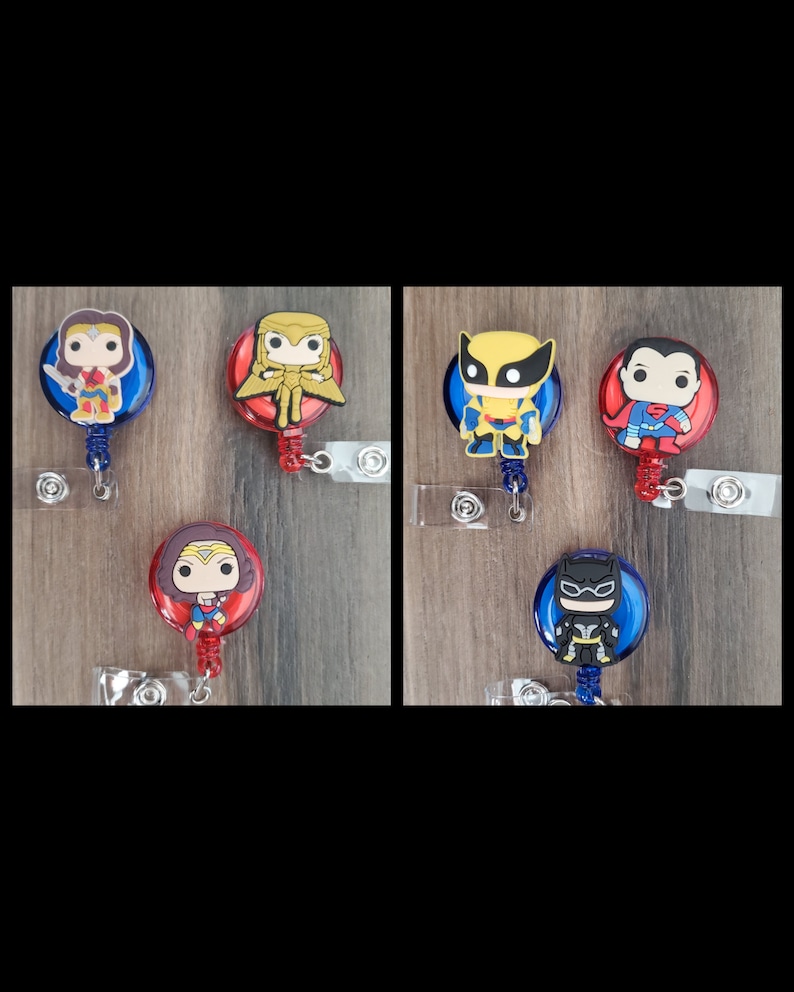 Super Heroes Pediatric Badge holder nurse badge reel Teacher Badge Holder Wonder Woman Badge holder Nurse ID badge holder
