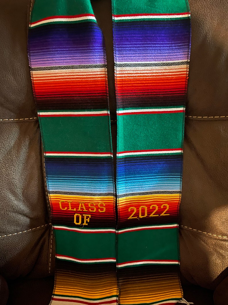 Personalized Mexican Graduation Stole, Mexican Serape Stole Mexican Scarf, Personalized serape(PLEASE READ DESCRIPTION) Write date needed by 