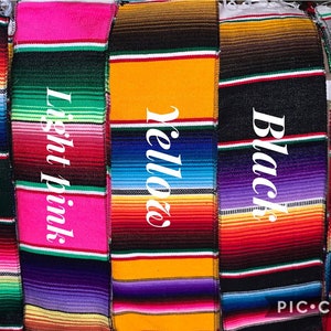 Mexican Graduation Stole, Mexican Serape Stole Mexican Scarf, Plain stole (NO PERSONALIZATION)
