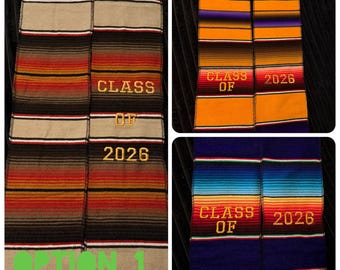 Personalized Mexican Graduation Stole, Mexican Serape Stole Mexican Scarf, Personalized serape(PLEASE READ DESCRIPTION) Write date needed by