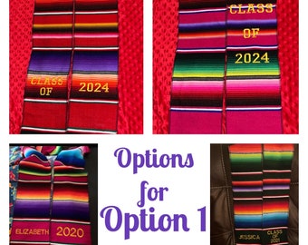 Personalized Mexican Graduation Stole, Mexican Serape Stole Mexican Scarf, Personalized serape(PLEASE READ DESCRIPTION) Write date needed by